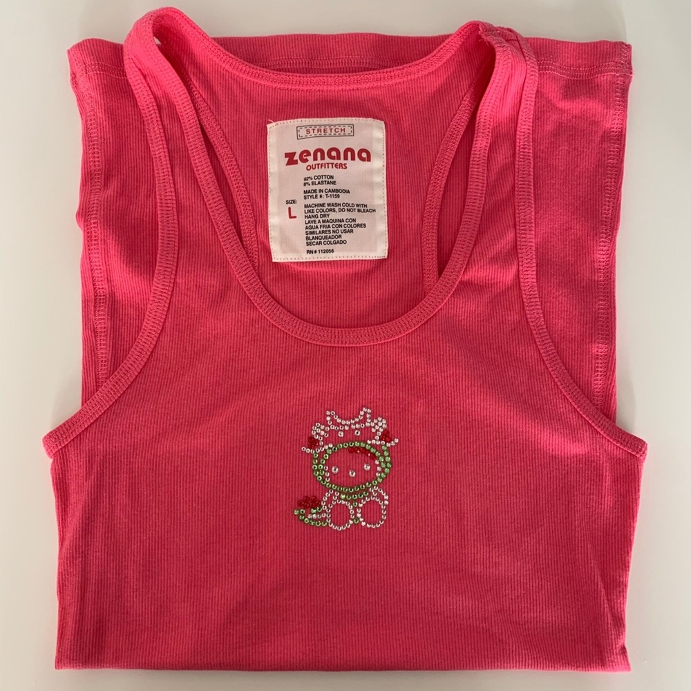 Handmade Rhinestone Hello Kitty Tank